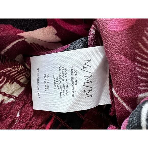 CABI Poppy Floral Blouse Sz M Ruffle Split Neck Balloon Sleeves Ruche Waist Boho - Picture 12 of 12